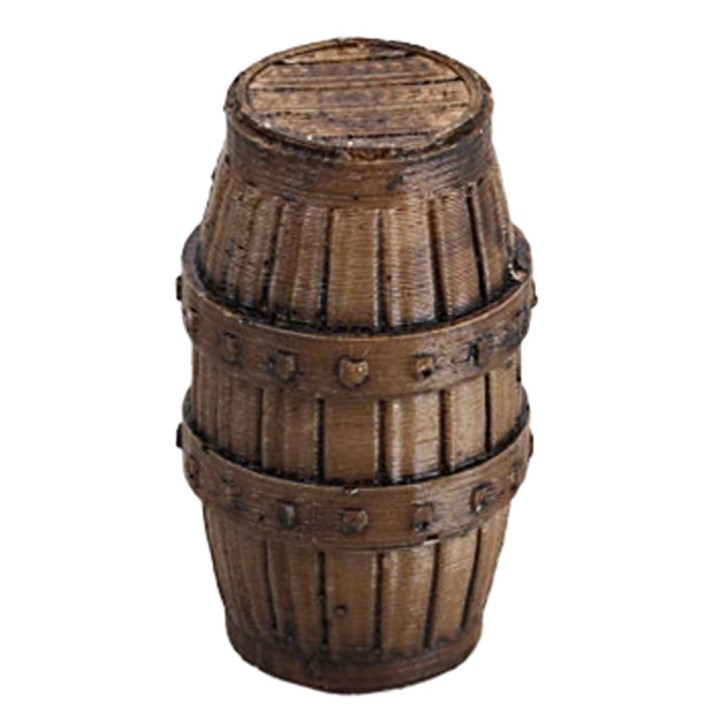 Barril medieval en resina efecto madera 4 cm