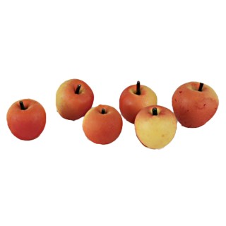 Set of 6 yellow-red apples ø 0,7-0,9 cm