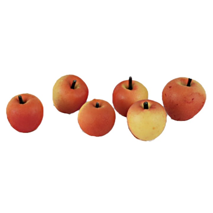 Set of 6 yellow-red apples ø 0,7-0,9 cm