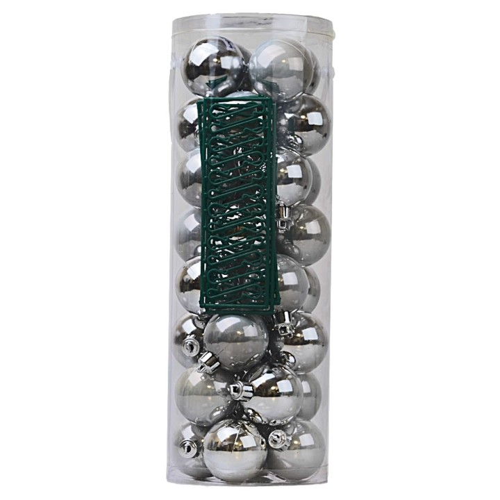 Set 32 palline argento ø 5 cm per albero di Natale