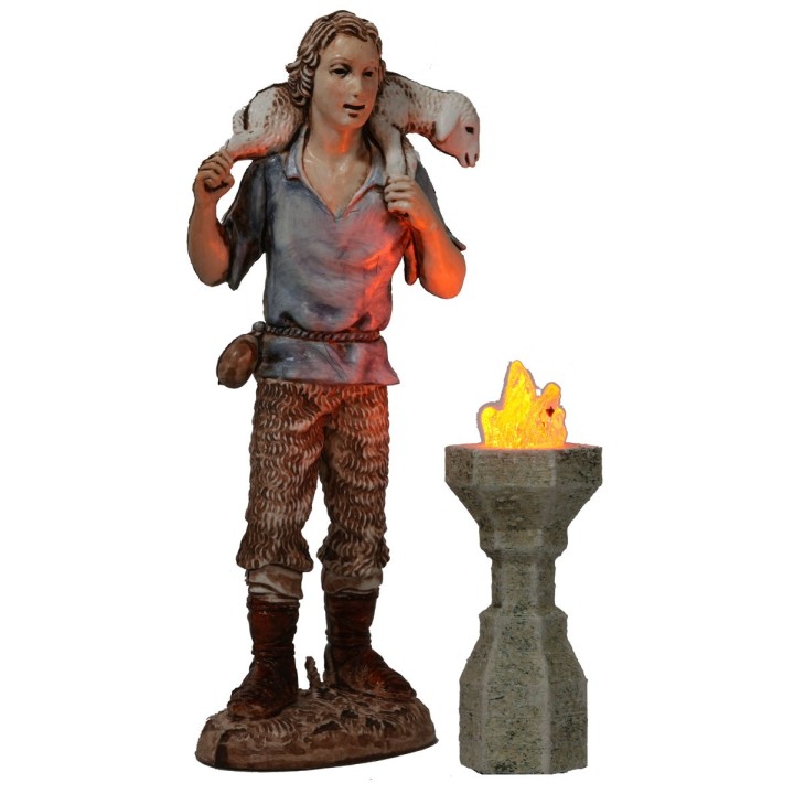 Large brazier 6.8 cm with flickering orange LED 12 Volt