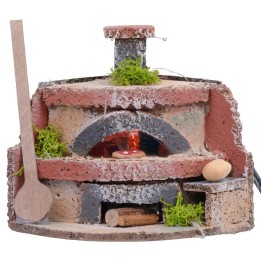 Oven for baker with fire effect light cm 12x10x10h
