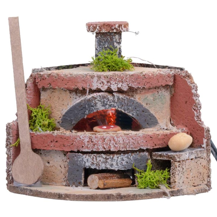 Oven for baker with fire effect light cm 12x10x10h