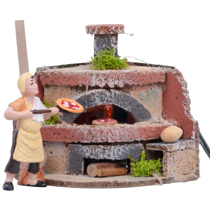 Oven for baker with fire effect light cm 12x10x10h