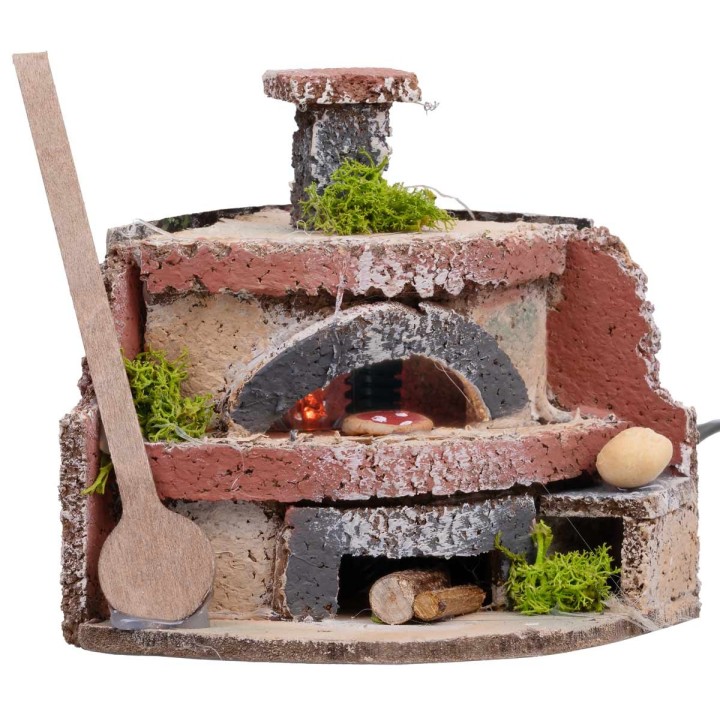 Oven for baker with fire effect light cm 12x10x10h