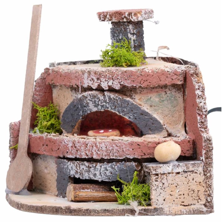 Oven for baker with fire effect light cm 12x10x10h
