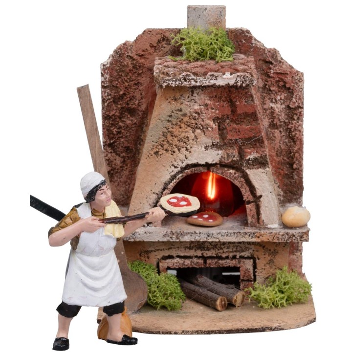 Forno per fornaio a campana con luce effetto fuoco cm 10x8x12h