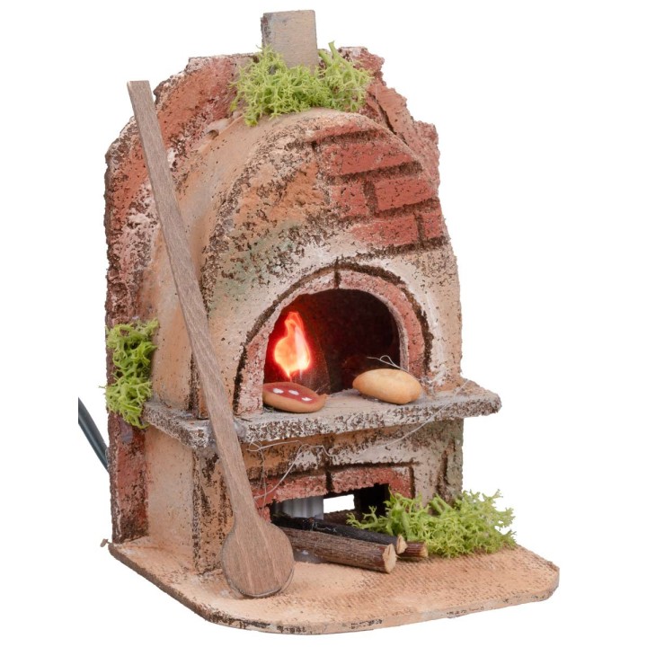 Forno per fornaio arrotondato con luce effetto fuoco cm 10x9x15h