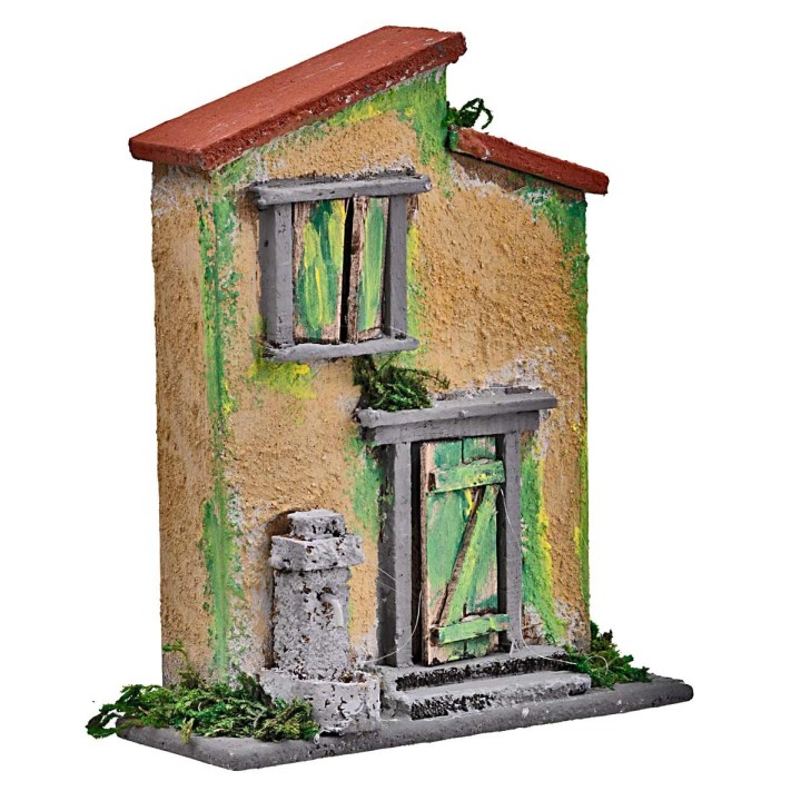 Casetta con fontana a colonna cm 10x4x12,5 h