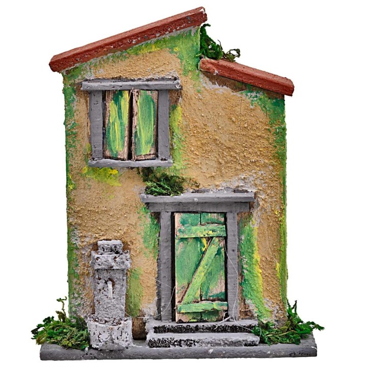 Casetta con fontana a colonna cm 10x4x12,5 h