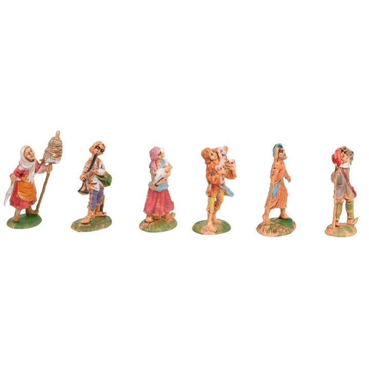 Set 6 statuine 6 cm per presepe