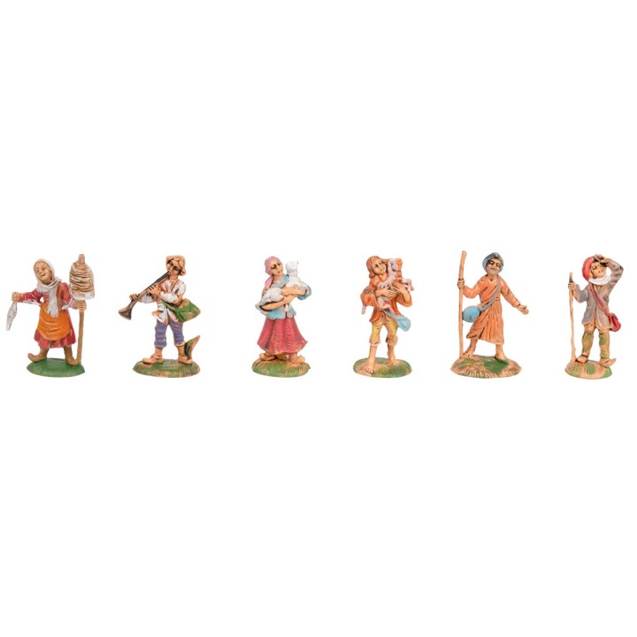 Set of 6 figurines 6 cm for nativity scene