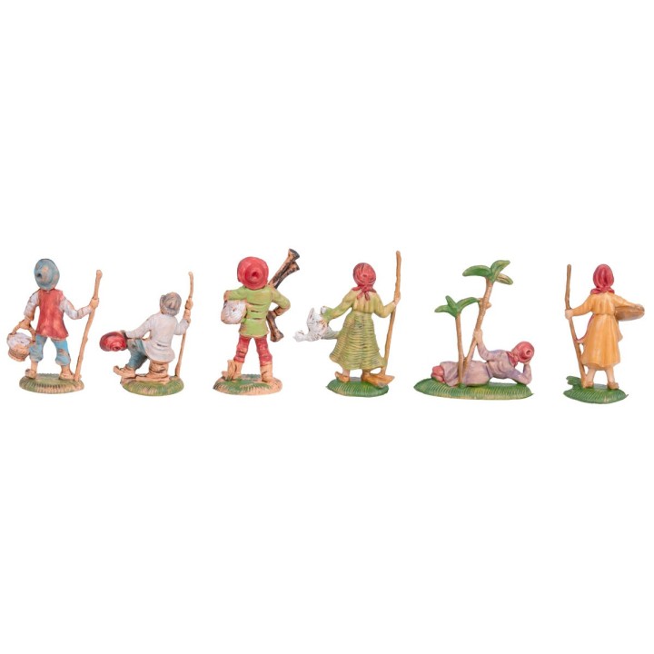 Set de 6 figuras de 6 cm para belén