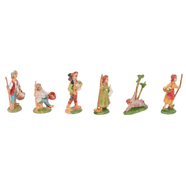 Set of 6 cm figurines for nativity scene