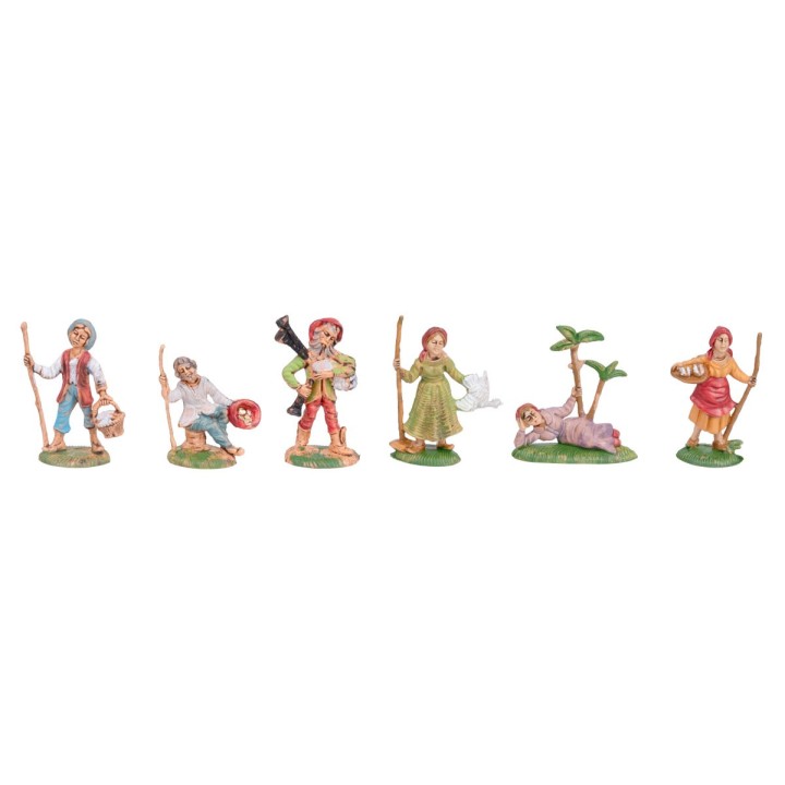 Set de 6 figuras de 6 cm para belén