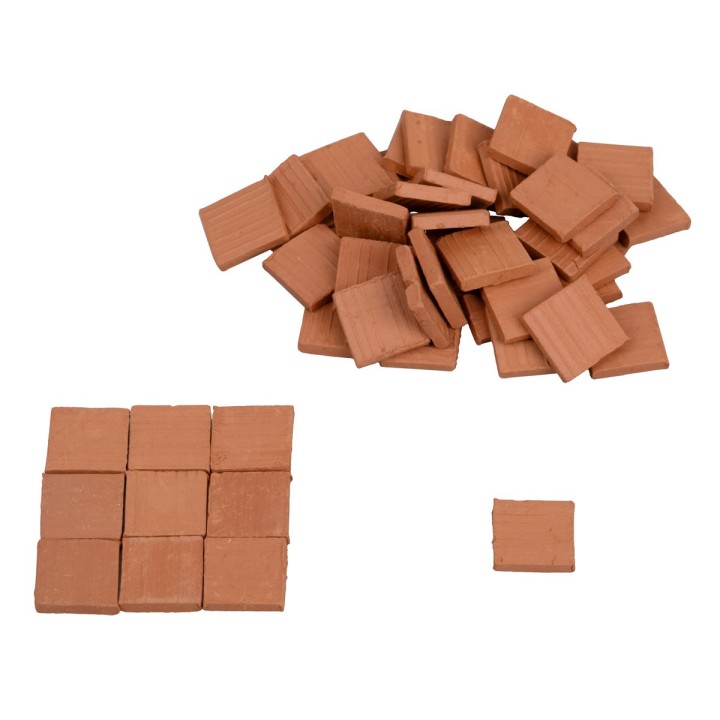Square terracotta tiles 14x14x2 mm bag 150 pcs