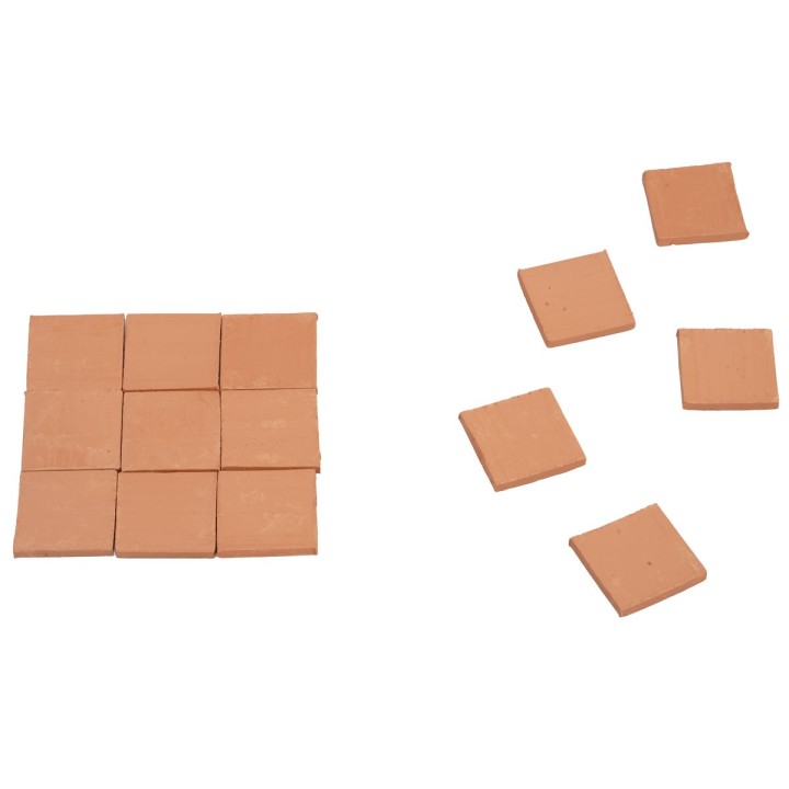 Square terracotta tiles 24x24x3 mm 100 pcs
