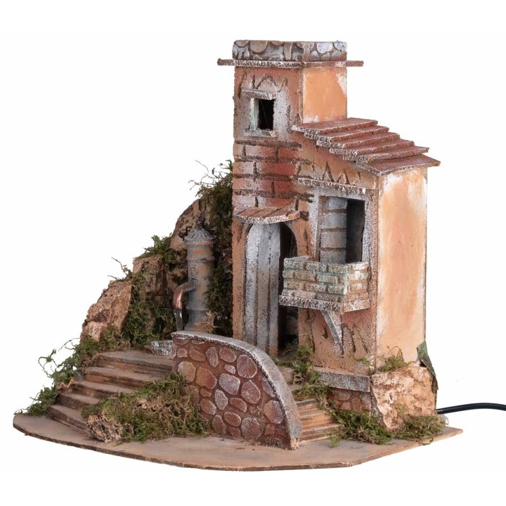Casa con fuente nasone de columna funcionando 32x23x32h