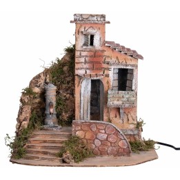 House with functioning column Nasone fountain 32x23x32h
