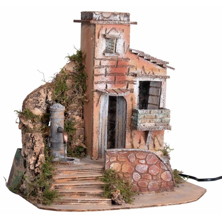 Casa con fontana nasone a colonna funzionante 32x23x32h
