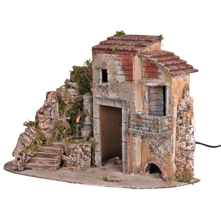 Casa rústica con fuente nasone funcionando a columna 37x25x28h