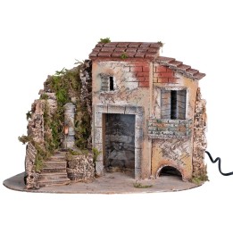 Casa rústica con fuente nasone funcionando a columna 37x25x28h