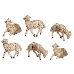 Set of 6 sheep for 10 cm figurines