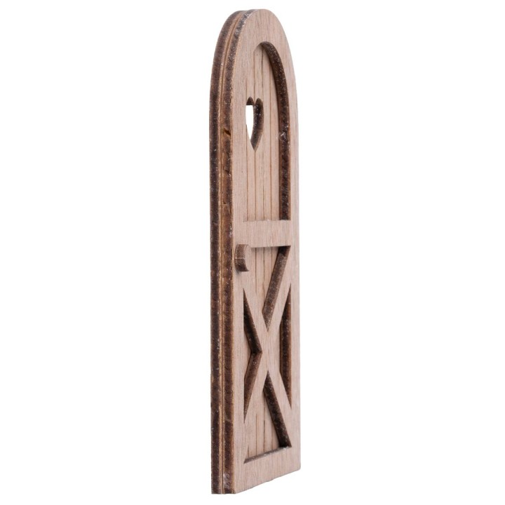 Porta in legno con finestrella a forma di cuore cm 7x14 h