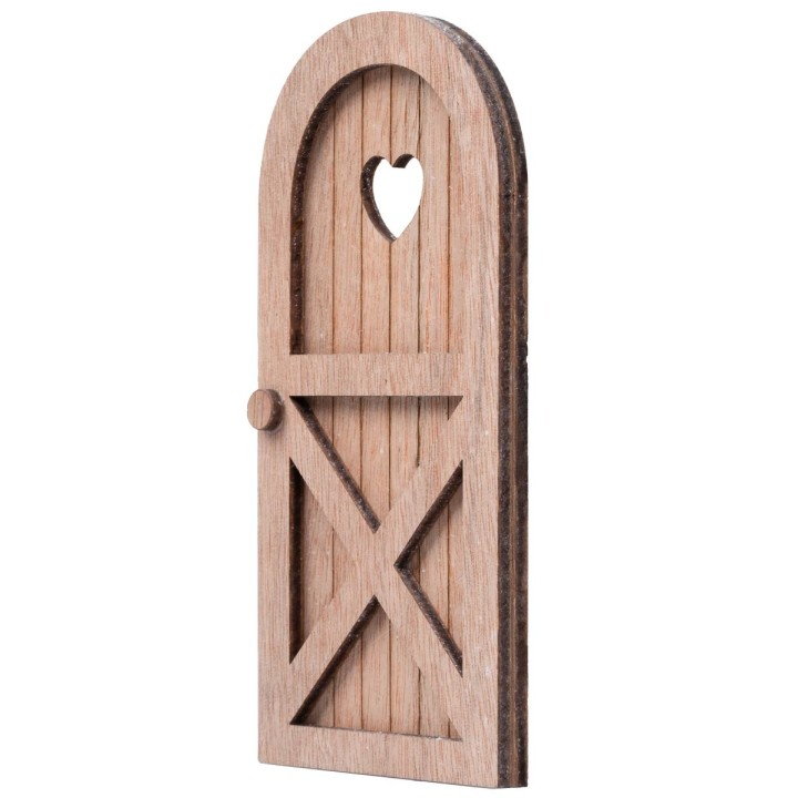 Porta in legno con finestrella a forma di cuore cm 7x14 h