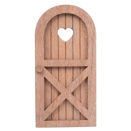 Wooden door with heart-shaped window cm 7x14 h