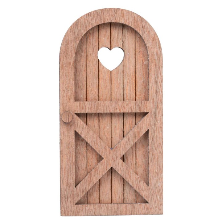 Wooden door with heart-shaped window cm 7x14 h