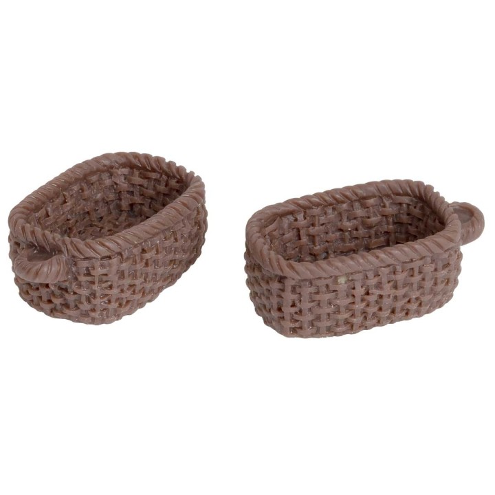 Set of 2 rectangular PVC baskets 2.5 cm