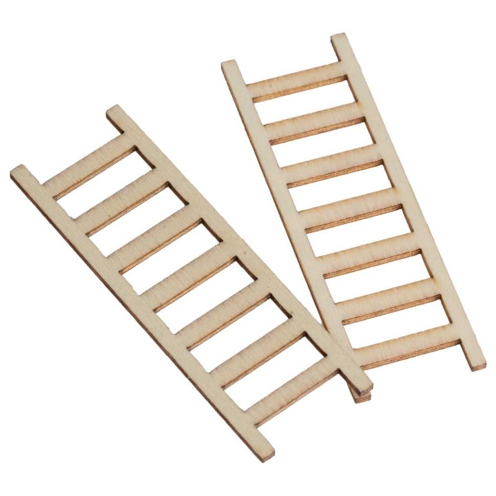 Set of 2 wooden ladders 6 cm high