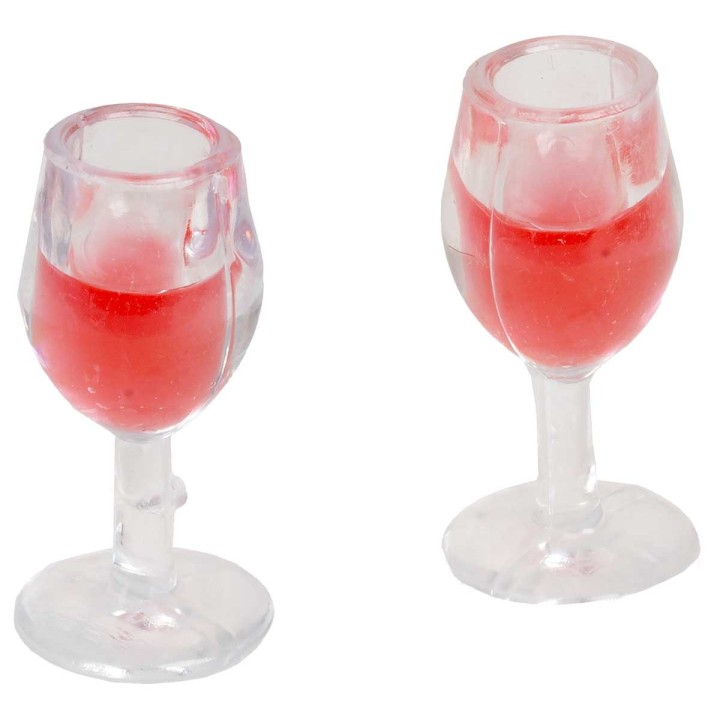 Set of two full goblets 3 cm high