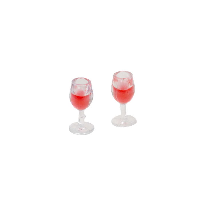 Juego de dos copas llenas de 3 cm de altura