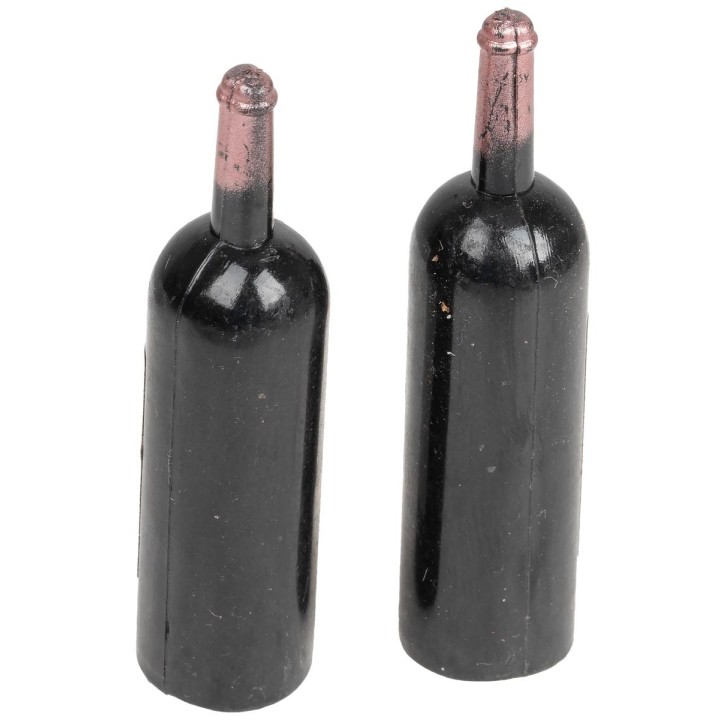 Set de 2 botellas de vino de 5 cm de altura