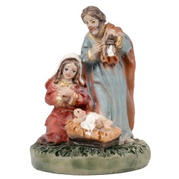 Natividad 3 sujetos en bloque 2,5 cm en resina
