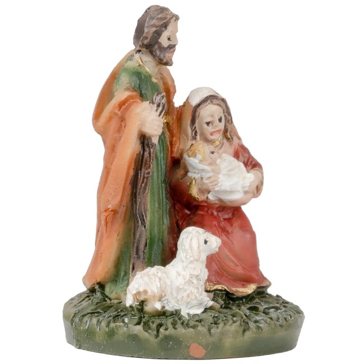 Nacimiento 3 figuras bloque con Niño en brazos 2,5 cm en resina