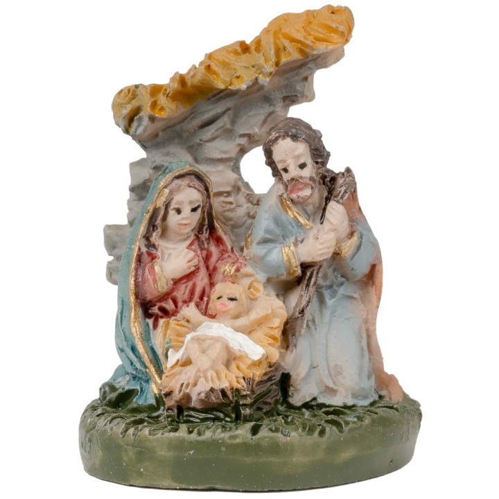 Natività 3 soggetti blocco con muro dietro 2,5 cm in resina