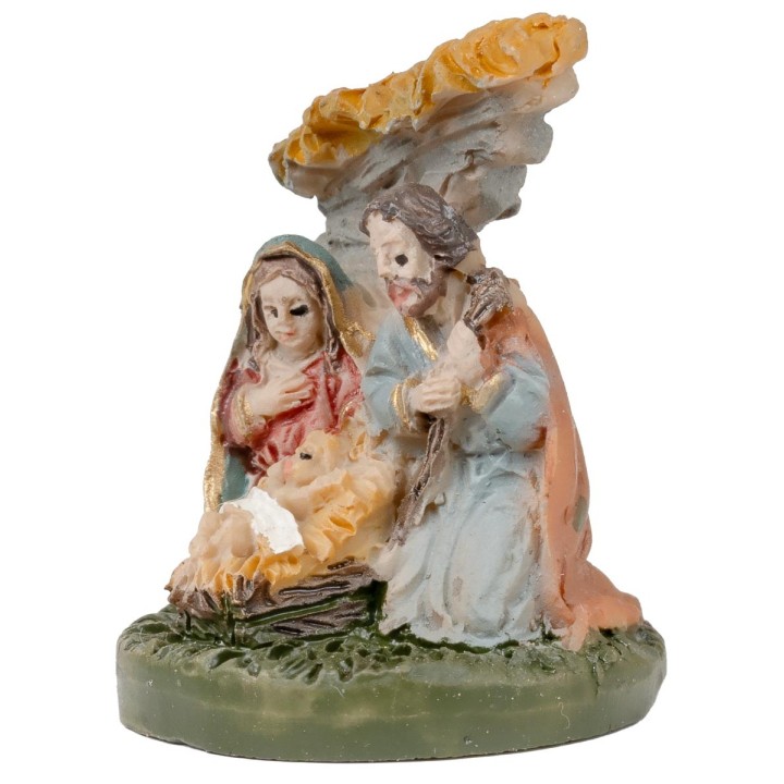 Natività 3 soggetti blocco con muro dietro 2,5 cm in resina