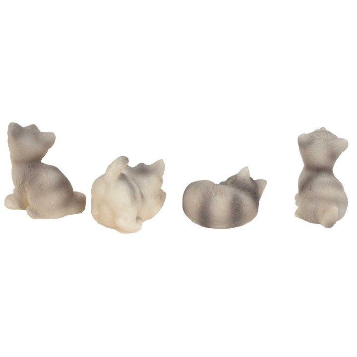 Set 4 gatti grigi assortiti