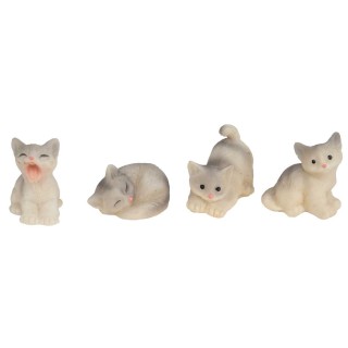 Conjunto de 4 gatos grises surtidos