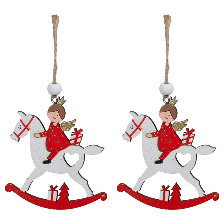 Set 2 angeli cm 8x9 h per albero di natale
