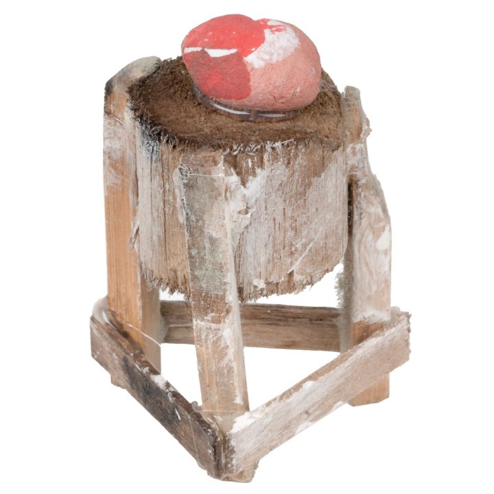 Ceppo macellaio in legno con carne cm 5,5 h