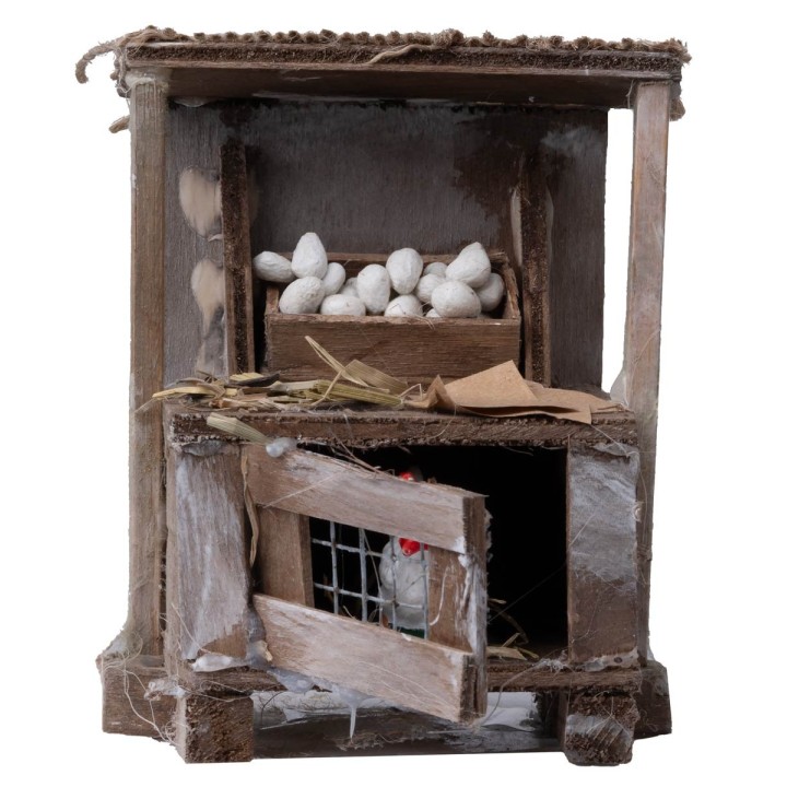 Banco con huevos y gallina cm 8,5x5,5x10 h