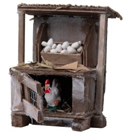 Banco con huevos y gallina cm 8,5x5,5x10 h