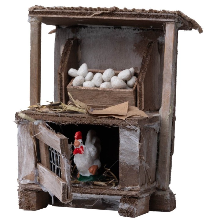 Banco con huevos y gallina cm 8,5x5,5x10 h