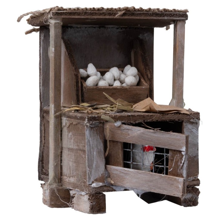 Banco con huevos y gallina cm 8,5x5,5x10 h