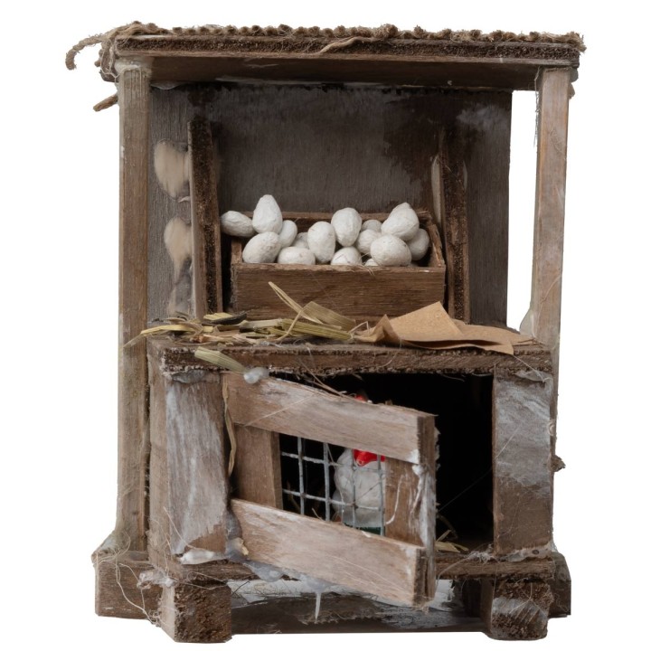 Bench with eggs and hen cm 8.5x5.5x10 h