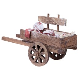Carreta de madera con embutidos y carne